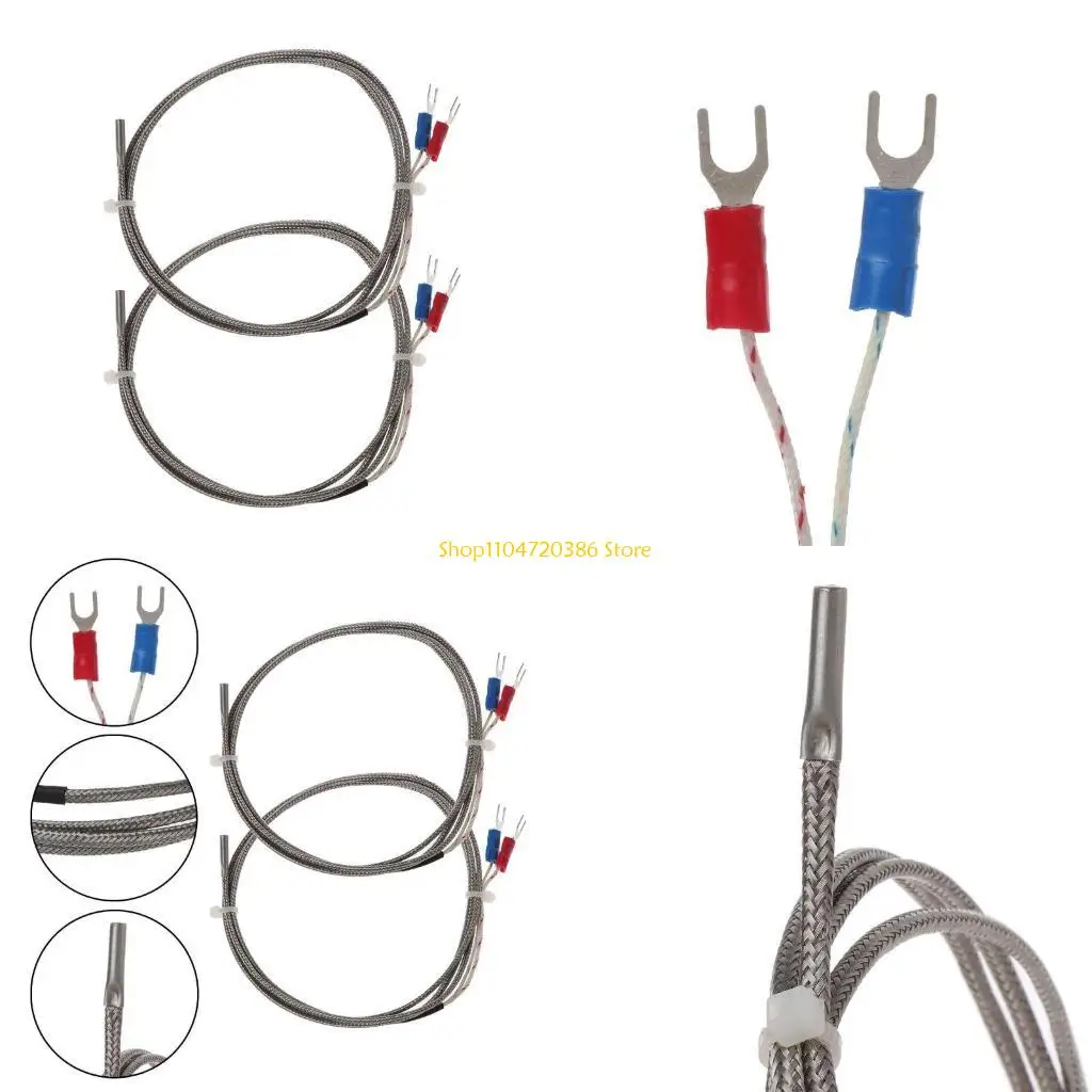 

K0EA 2Pcs K-Type Measure 0 to 600 Degree Thermocouple Temperature Controller Probe 3x15x1000 Analysis Instrument