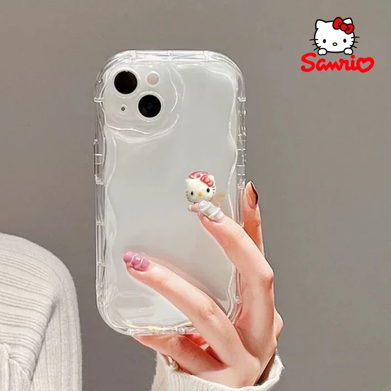 Sanrio Mobile Phone Shell Iphone15 Pro Girls Iphone Case Kitty Cat Cartoon for Iphone Phone Case Hellokitty 2025 New