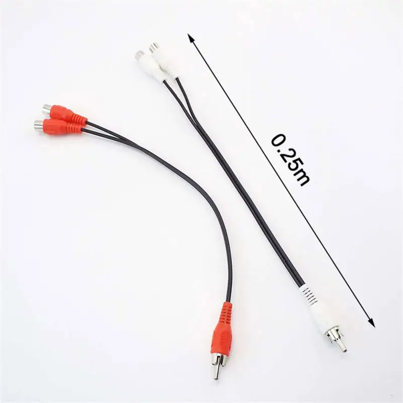 1pcs 0.25mRCA Male Head One-two Audio Cable RCA Male Head To 2RCA Female Seat Audio Adapter Cable
