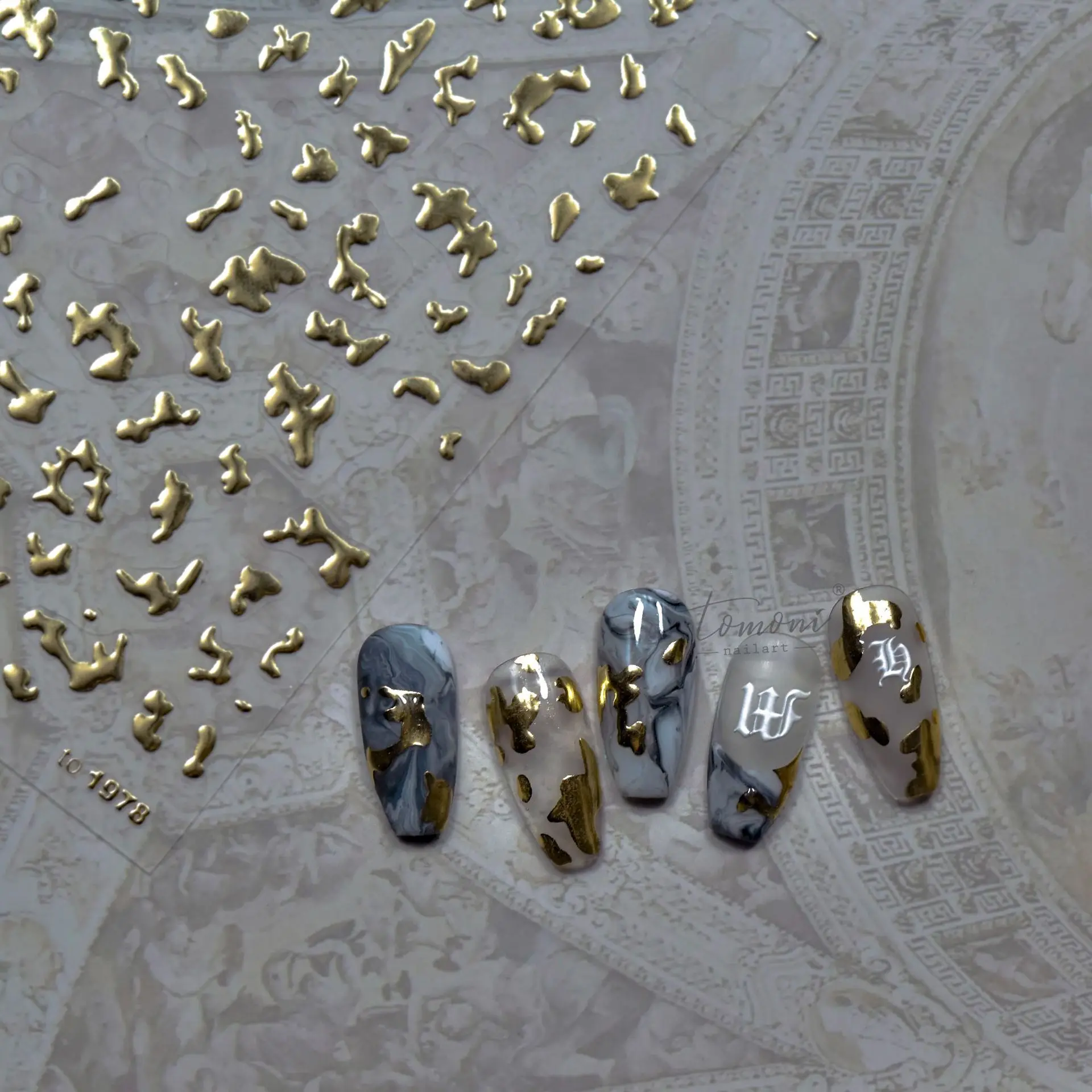 1 pezzo 5D stampa a caldo argento adesivo per nail art texture mucca adesivo autoadesivo per nail art decorativo di alta qualità