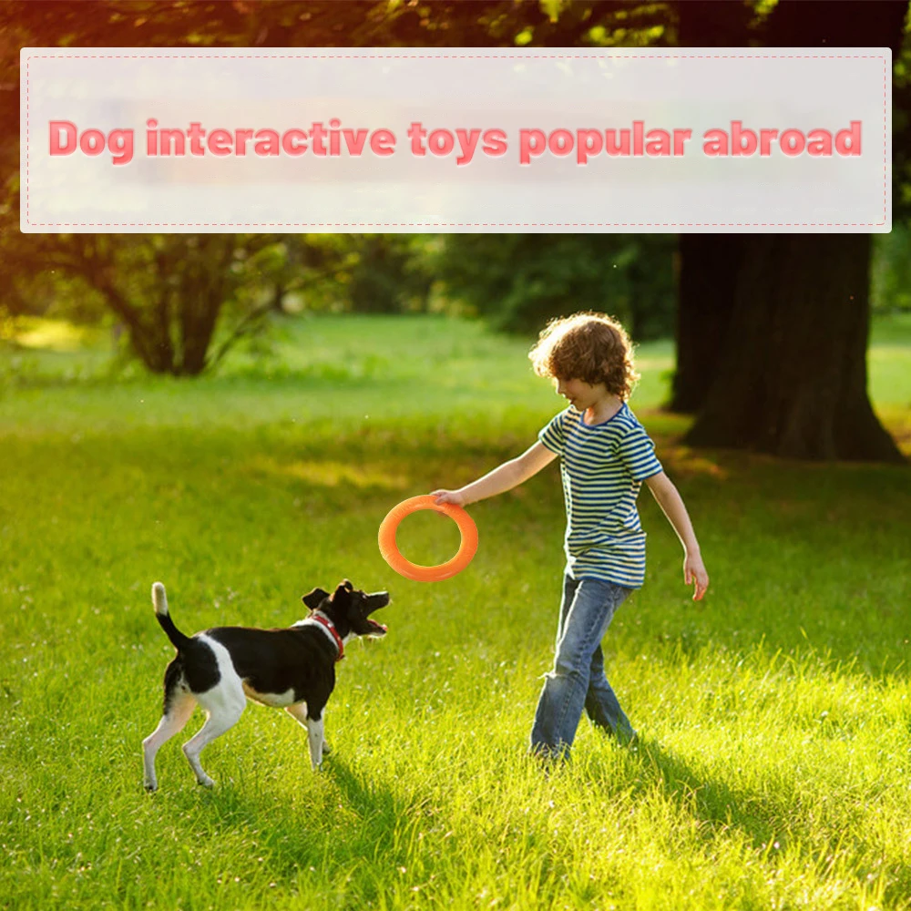 1pc Orange Dog Toys Pet Flying Disk Training Ring Puller EVA Interactive Training Ring Puller Resistant for Dogs