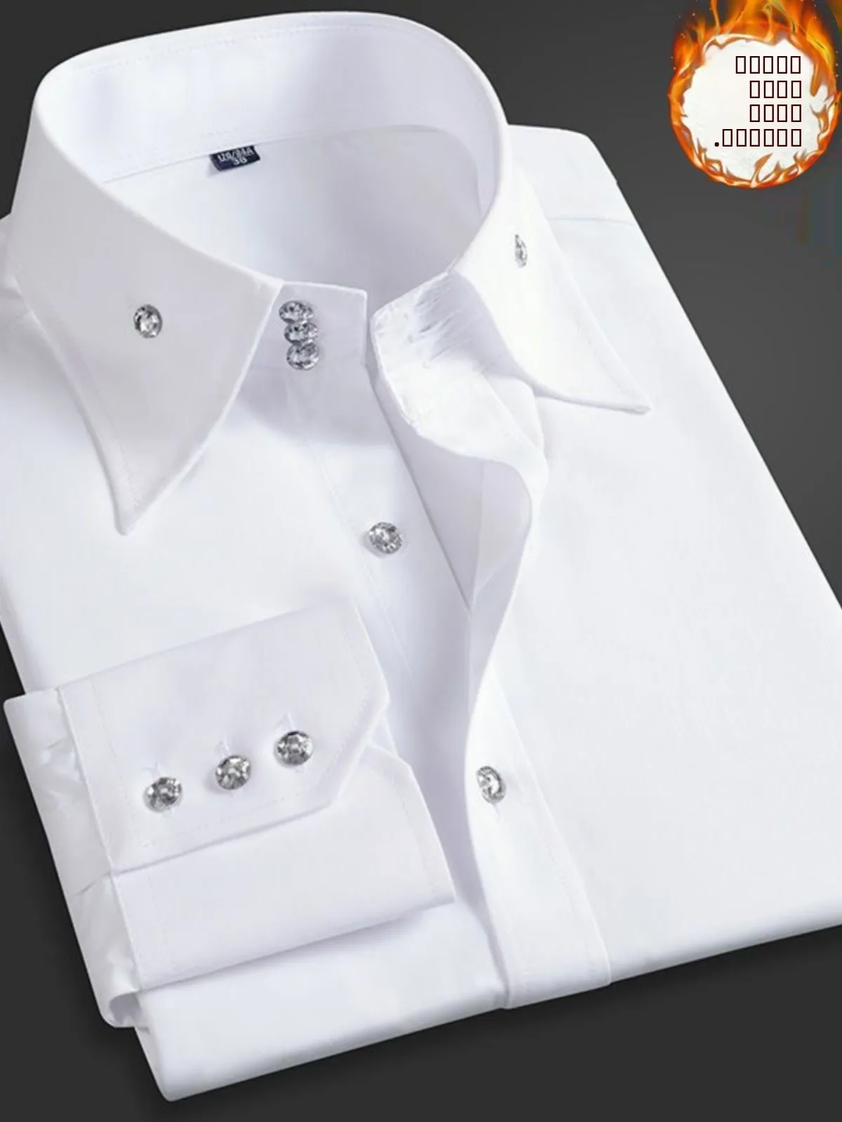 

Мужская высококачественная утепленная рубашка с высоким воротником и флисовой подкладкой, приталенного кроя, для осени и зимы