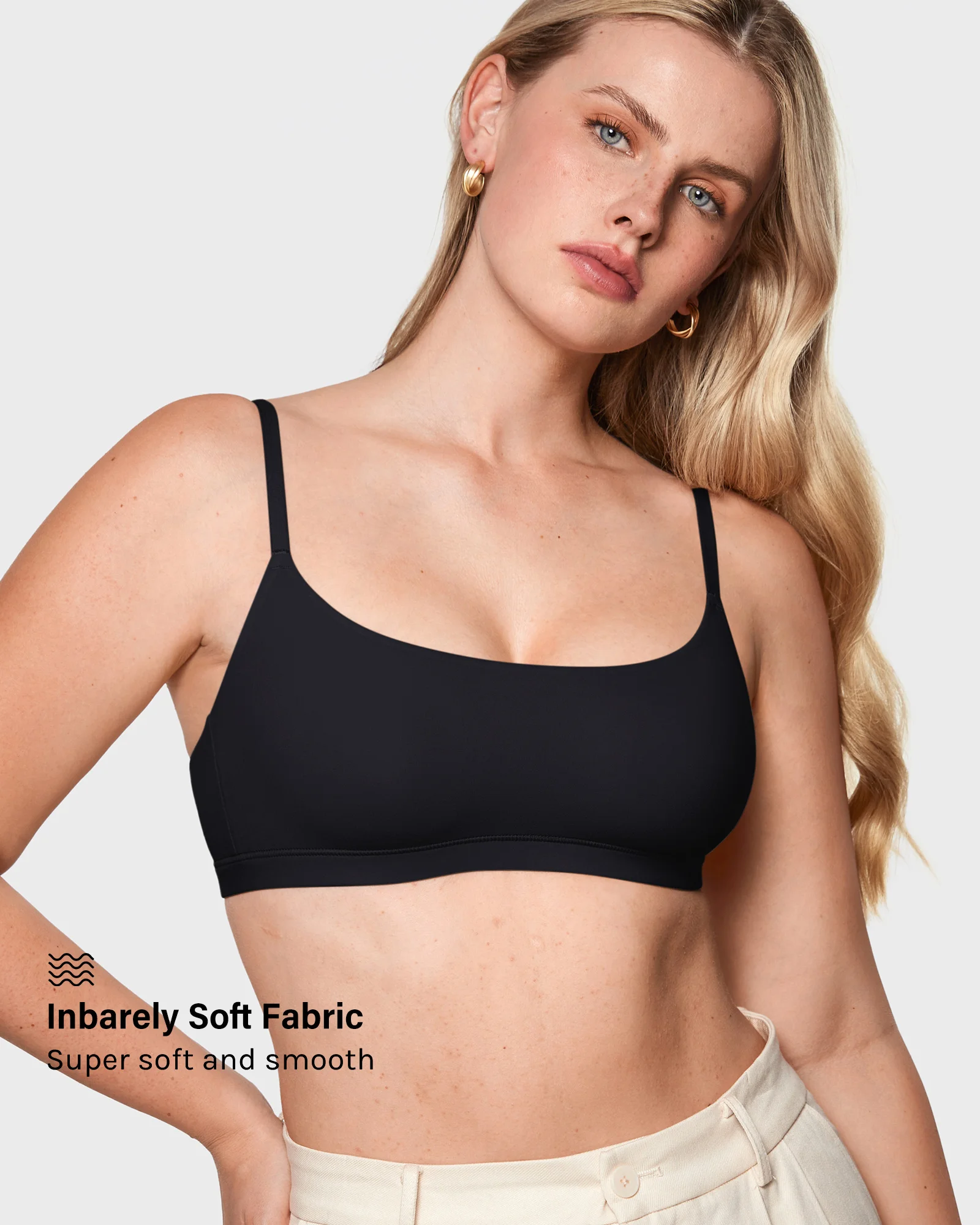 Women\'s Inbarely Bralettes Cami Bras Wireless Seamless Unlined No Underwire Comfort Breathable Sports Bra