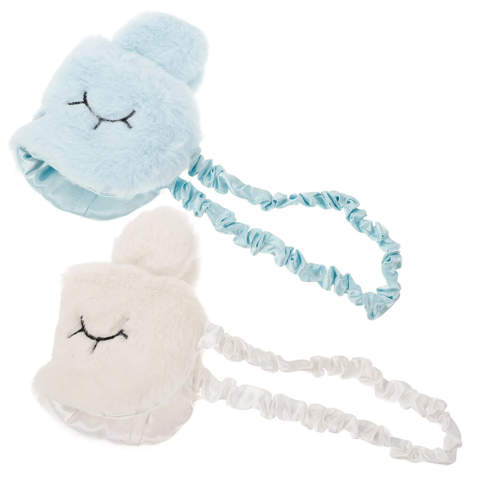 2Pcs Rabbit Eye Mask Soft Mask Blocks All Light for Deep Sleep Relaxation Eye Nerve Relief Gift for Women