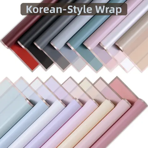 20PCS/PACK Golden Border Rose Flower Paper Korean Style Gift Wrap Florist Korean Style Half Transparen Bouquet Wrapping Material