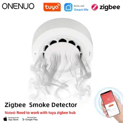 ONENUO Tuya Zigbee Smoke Sensor Fire Alarm Detector Home Security Alarm Smoke Sensor Should Work with Tuya Zigbee Hub