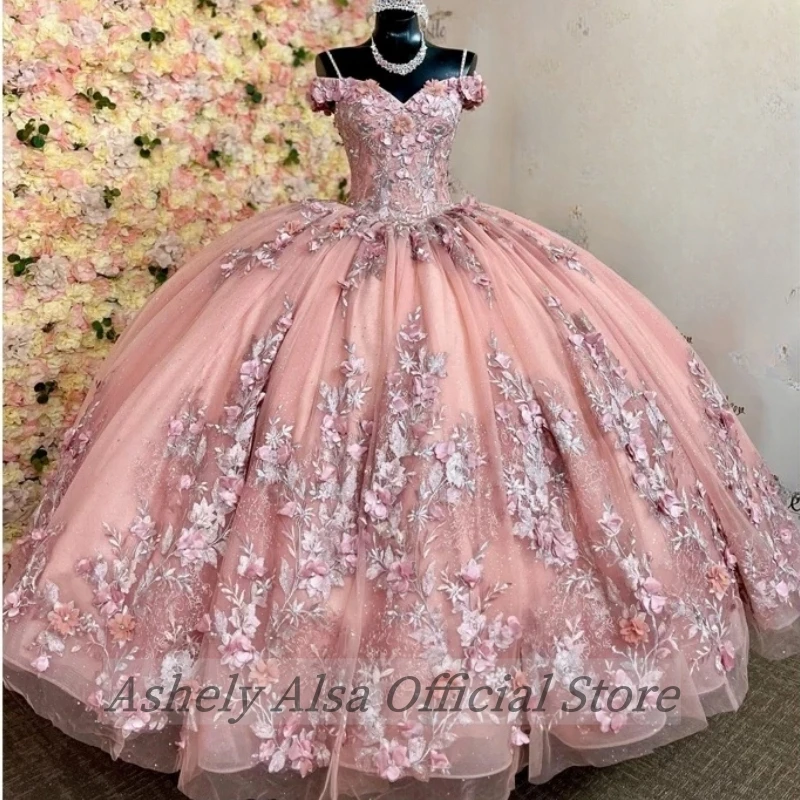 Feito sob encomenda de luxo imagem real doce 16 vestidos baile 3d floral vestido festa pageant vestido 14 vestidos de 15 quinceañera 2025