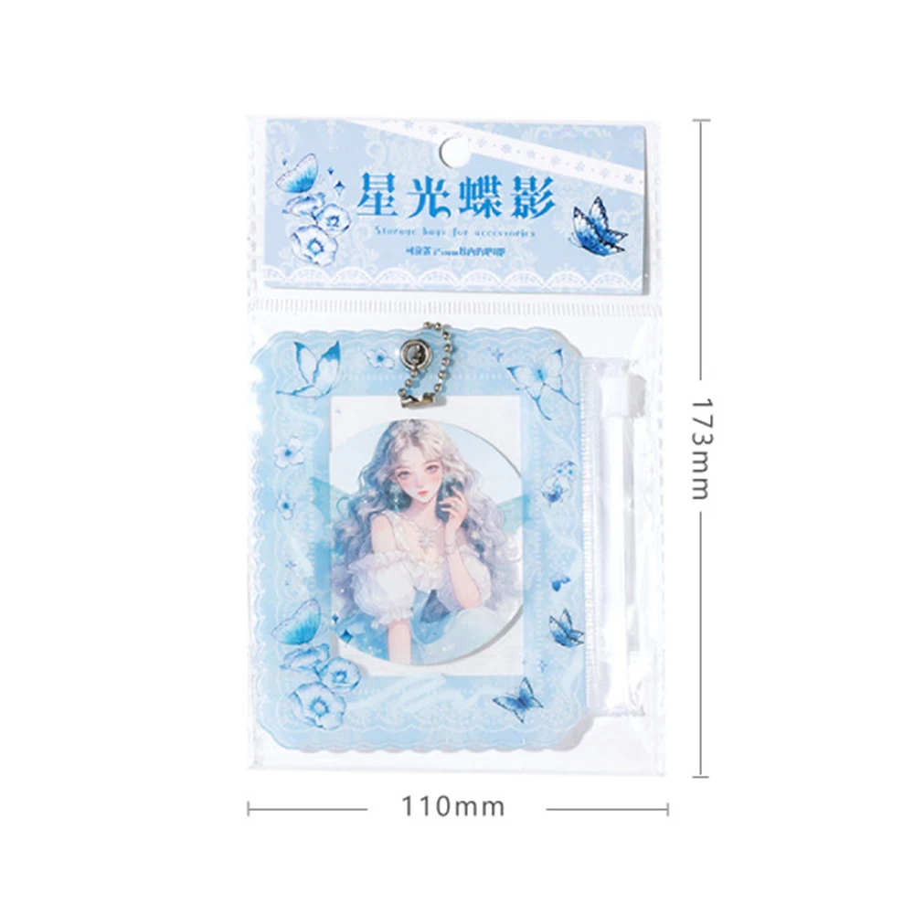 2025 4,5-дюймовый держатель для карт с мультяшным рисунком и подвесной цепочкой, защитный чехол из ПВХ, чехол для карт с бабочкой, фото идола