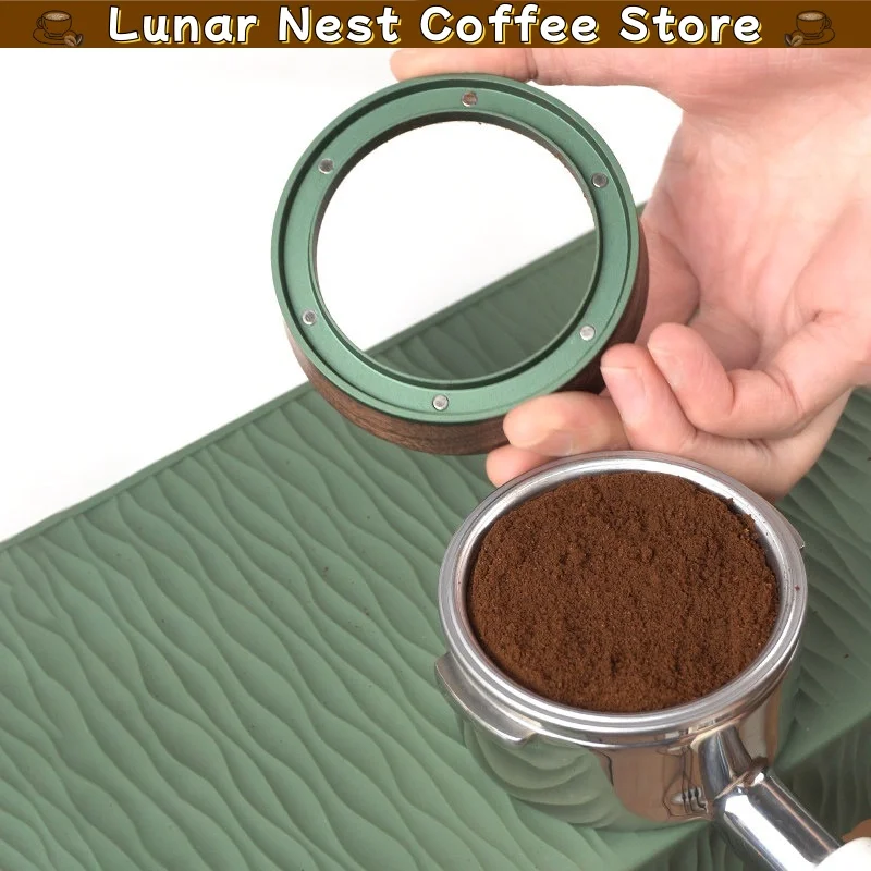 Airflow 58mm Magnetic Coffee Dosing Ring Walnut Wood Anti Fly Powder Espresso Portafilter Funnel For Coffee Grinder Home Barista