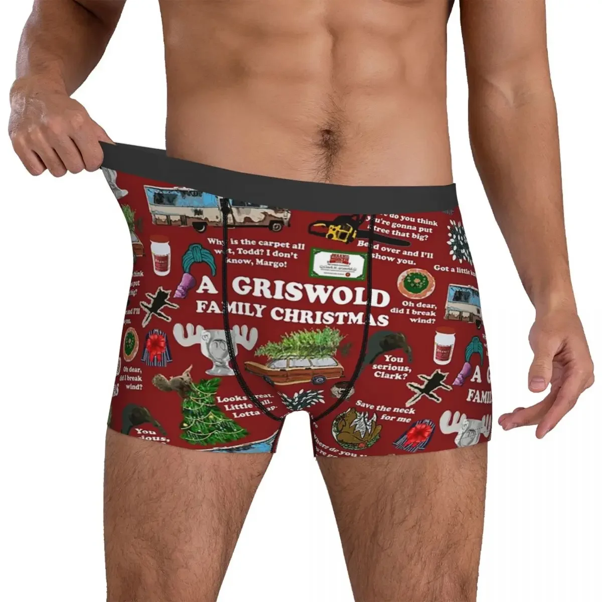 Boxer Unterhose Shorts Weihnachten Urlaub Collage Höschen Männer lüften Unterwäsche für Homme Mann Freund Geschenk