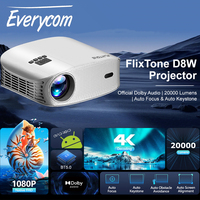 Everycom D8W Projector Full HD 1080P 4K Android Projectors 9000 Lumens Home Cinema Dolby Audio Supported Movie Video Beamer