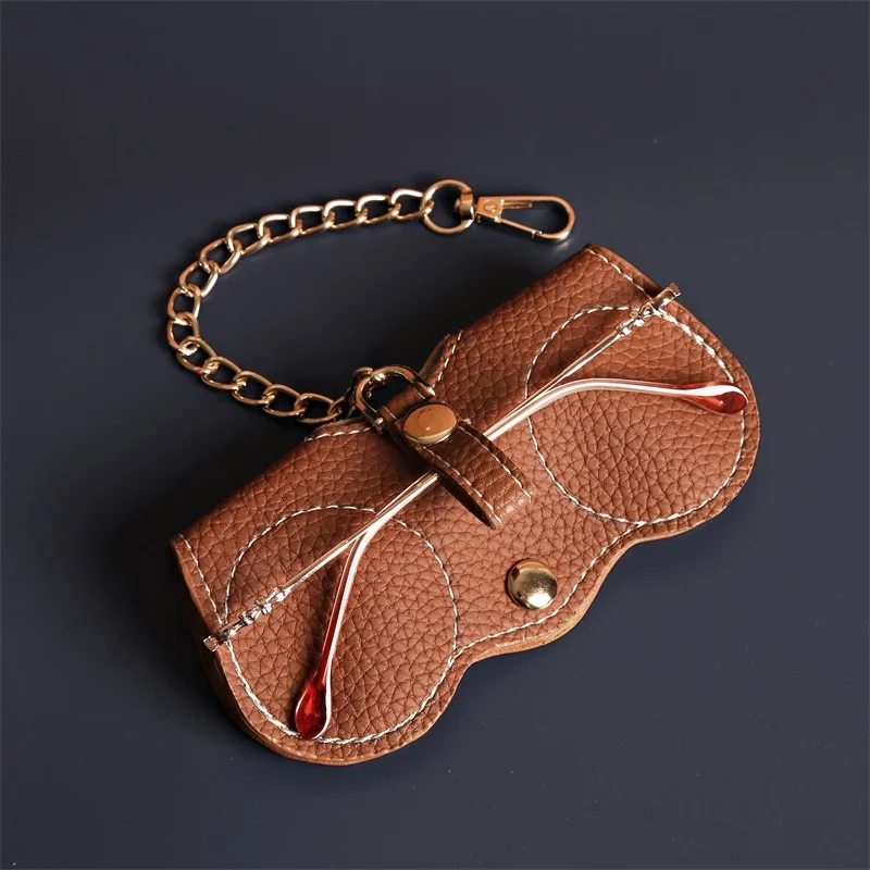 Vintage Glasses Case for Women Luxury Eyewear Accessories Simple Chains Portable Sunglasses Holder Bags Reading Glasses Bags