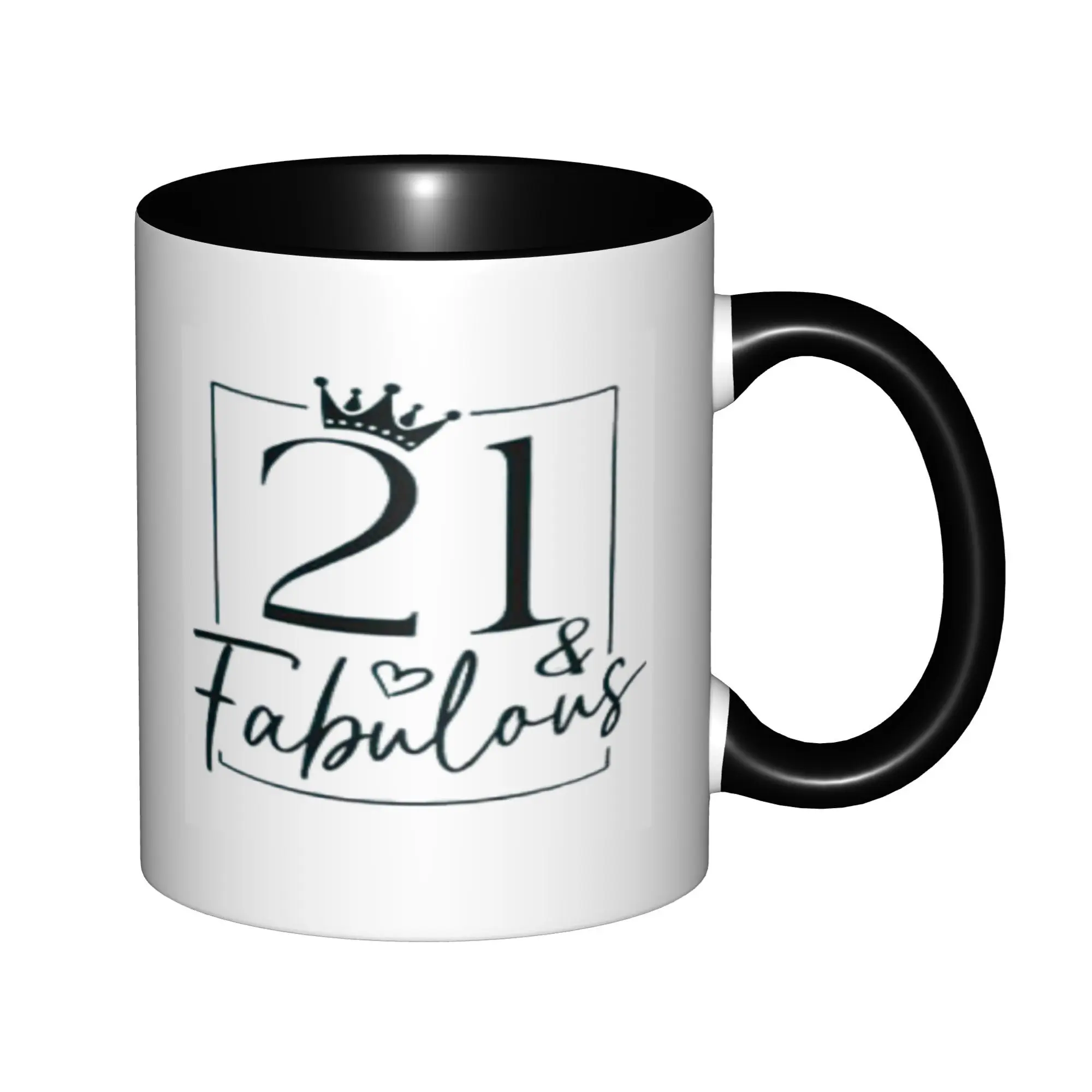 

21st Birthday Gifts for Her Women, Cool Fabulous Gifts Mugs With Black Handle Birthday Coffee Mugs Ceramic Tea Cups 11oz