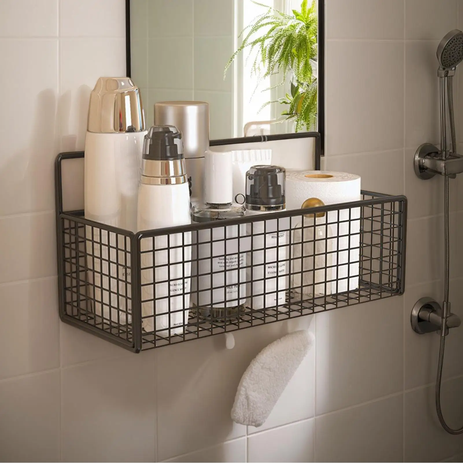 Duschkorb, Badezimmerzubehör, ohne Bohren, selbstklebendes Duschwandregal, rostfrei, für Badezimmer, Dusche, Aufbewahrungsorganisator