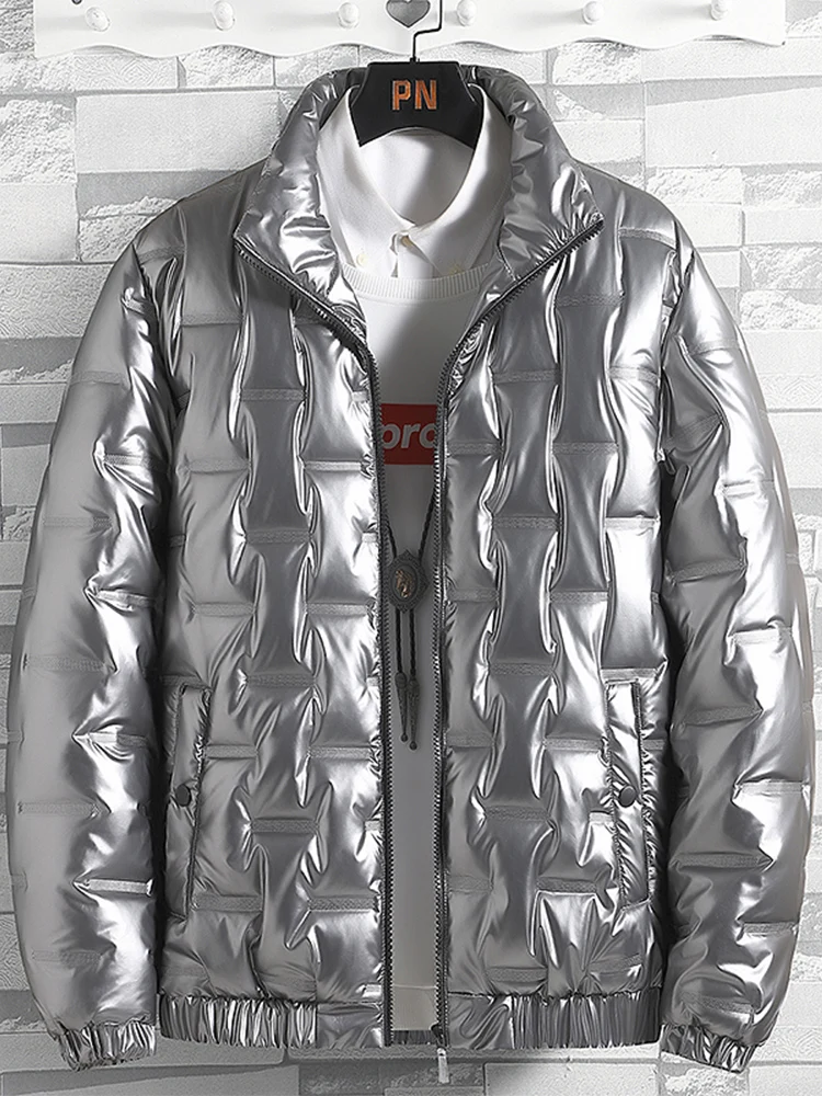

Новая зимняя мужская утепленная куртка из хлопка с глянцевой поверхностью, защищающая от холода, осенне-зимняя молодежная модная одежда