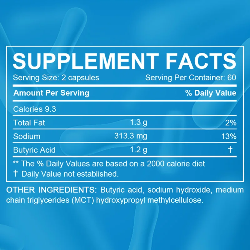 Sodium Butyrate Supplement - Helps Gut Health, Detox and Cleansing of The Liver, Digestive Health,Non-GMO