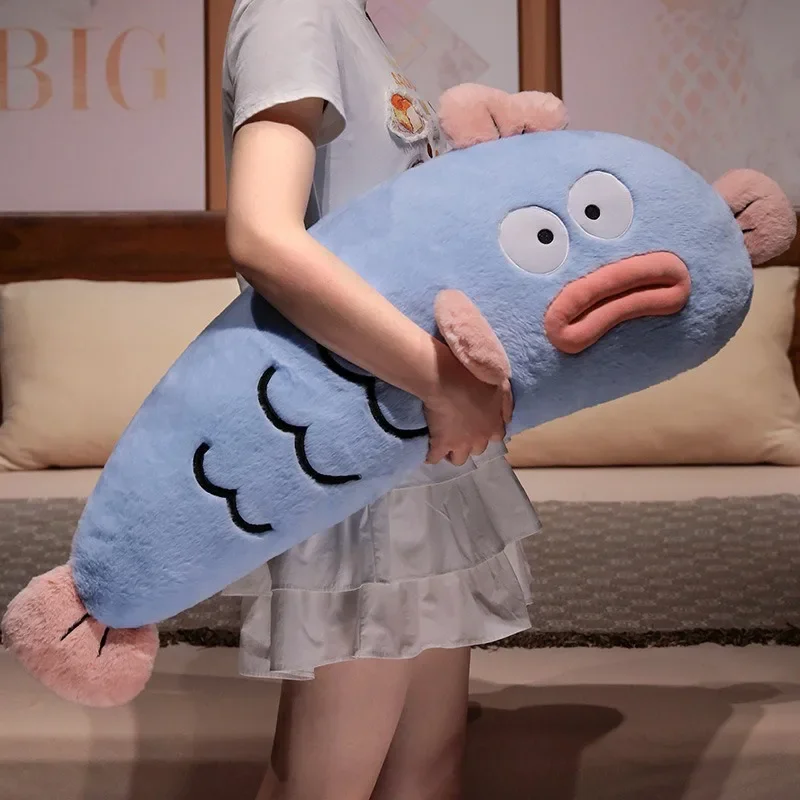 Sanrio-almohada Hangyodon de dopamina, accesorios de personajes de dibujos animados de Anime, muñeca calmante, almohada para el hogar, muñeco de peluche para niños, regalo Kawaii