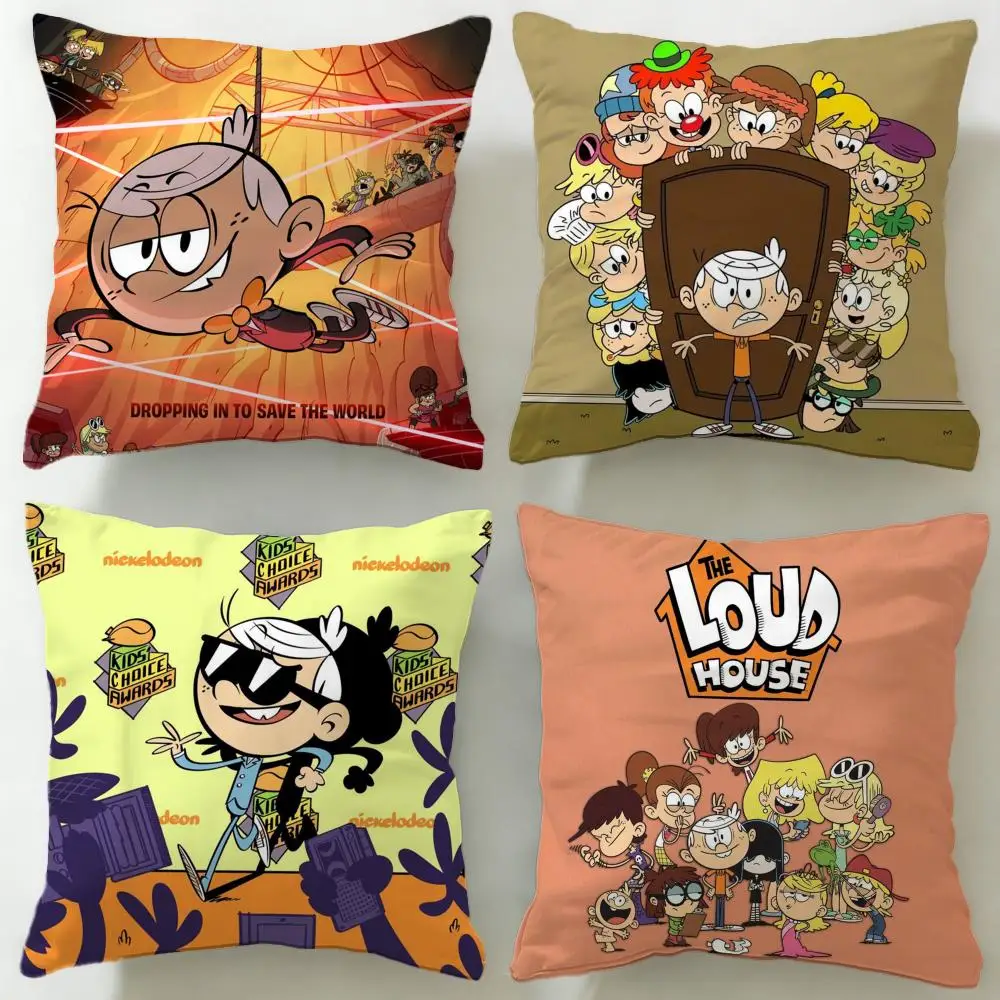 Popular Cartoon The Loud House Cushion Cover Soft & Easy-Wash Pillow Case – Versatile for Couch, Bed, Travel and Office