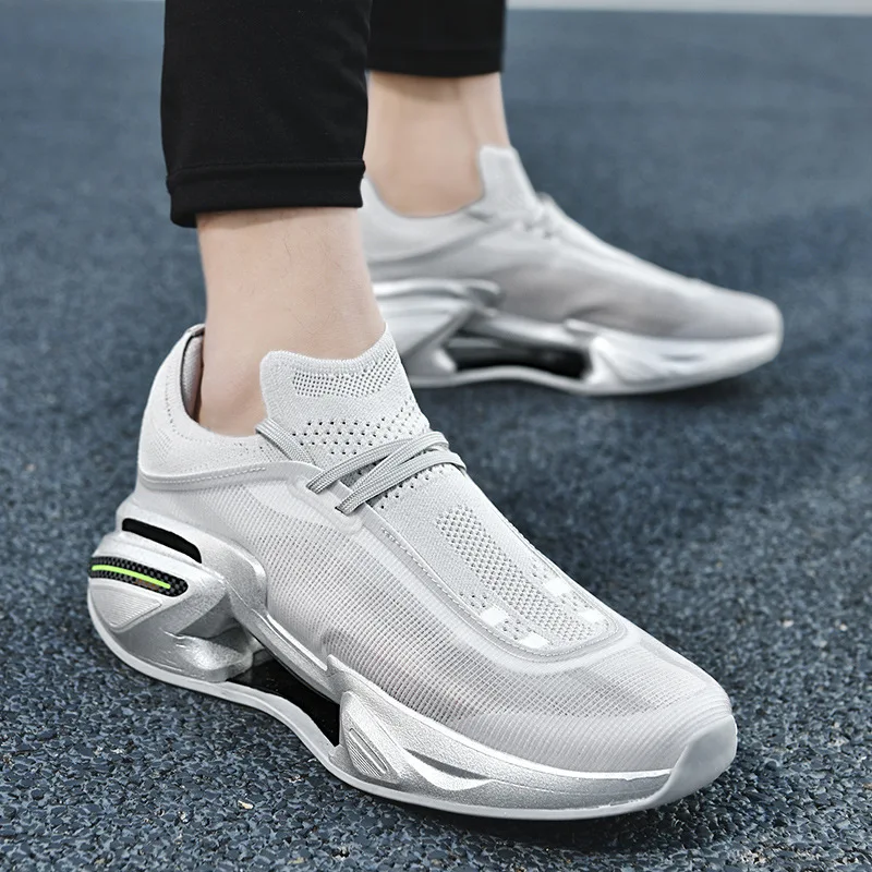 AJHL Bow Sole Cushioning Marathon Running Shoes For Men And Women Fly Woven Carbon Board Sports Shoes, Breathable Running Shoes