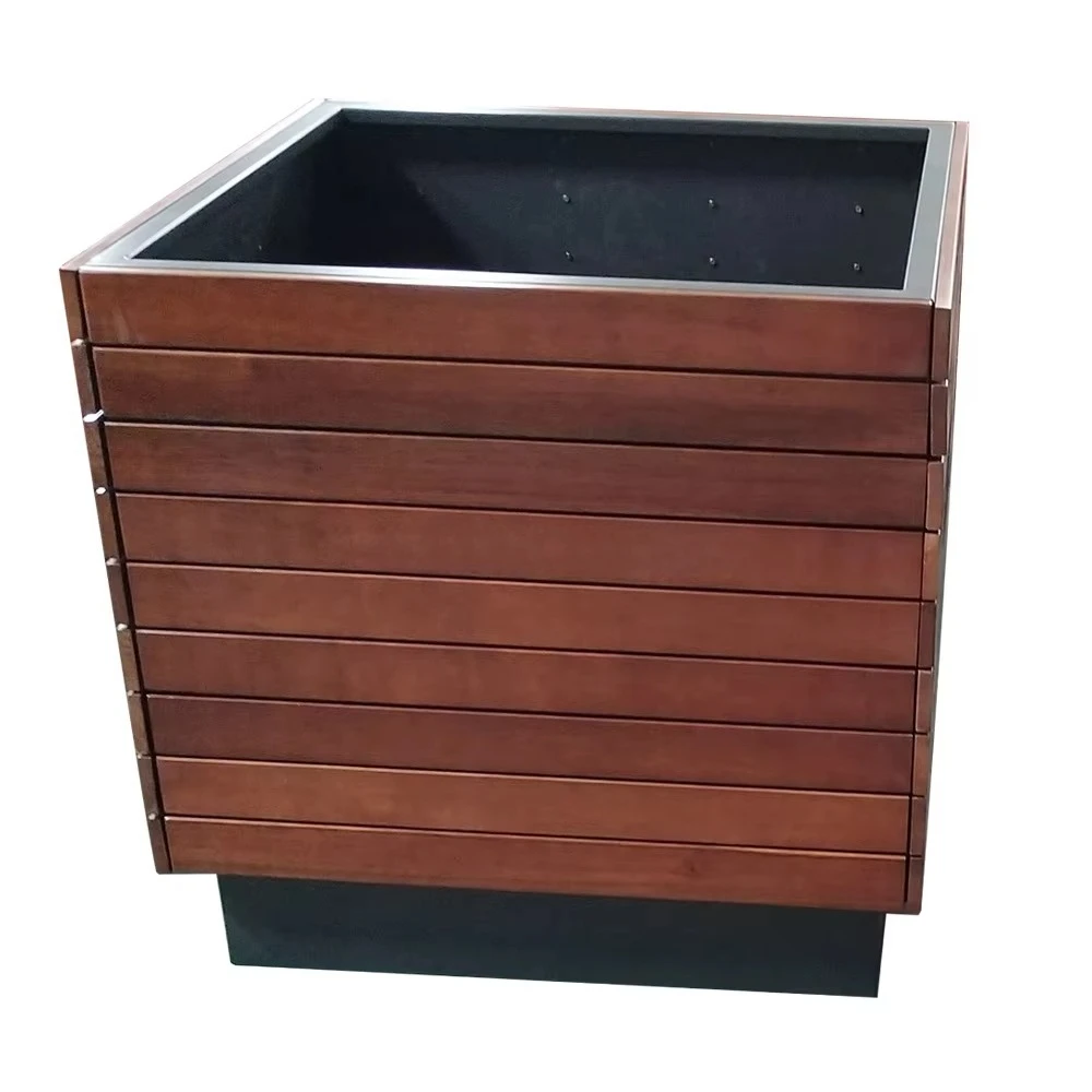 

Large Square Garden Plant Containers with Wheels Giant Steel Wooden Supplies for Home Outdoor Flower Boxes Planters