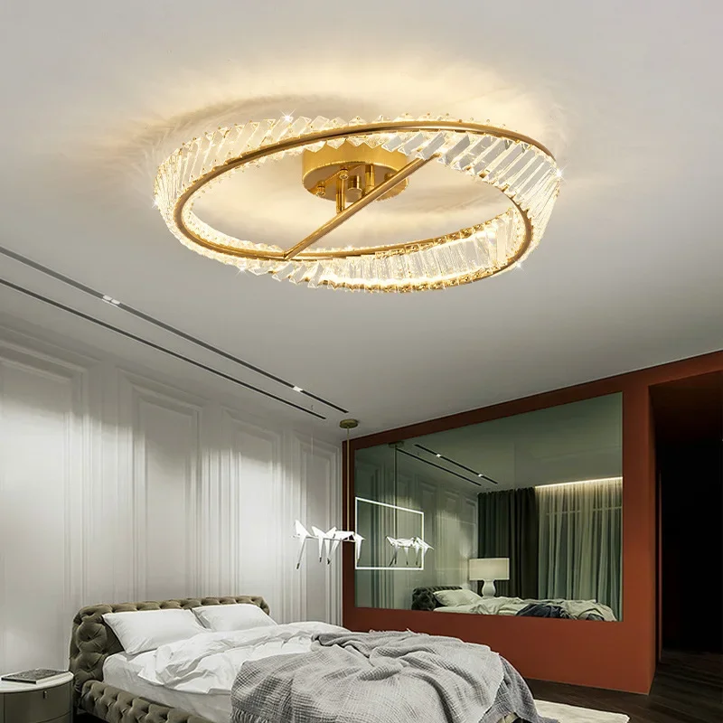 Lámparas de araña de techo de lujo para dormitorio, lámparas Led de cristal modernas para sala de estar, accesorios de iluminación interior de