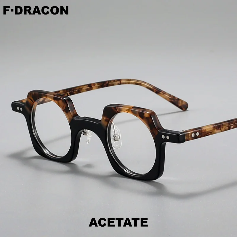 

F·DRACON Board Eyeglass Frame Retro Square Men's And Women's Eyeglass Frame High-quality Optical Prescription Frame 21209