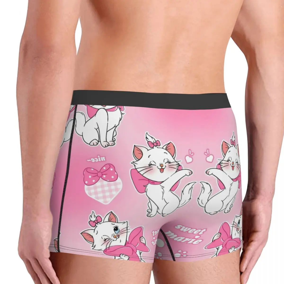 Personalizzato Divertente Animale Divertente Marie Cat Boxer Pantaloncini Mutandine Mutande maschili Stretch Cartoon Movie Slip Intimo
