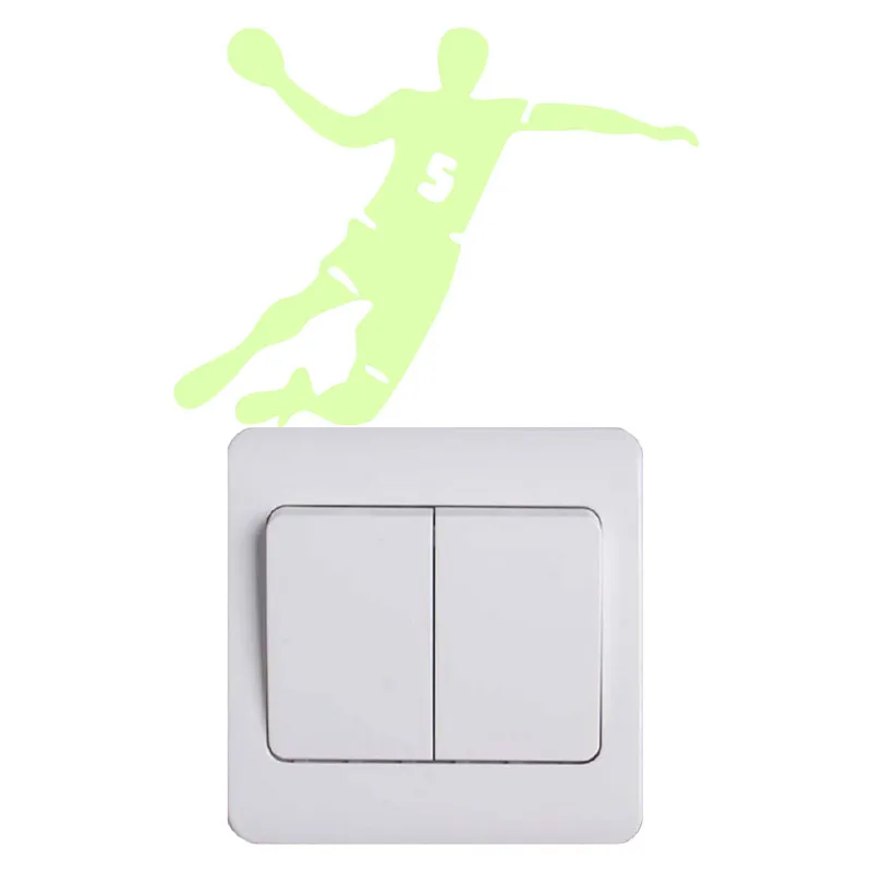 Cartoon Sport DIY Wall Switch Stickers Glow in the Dark Taekwondo/Parkour/Skateboard/Biking/Motocross/Ski/Diver/Tennis/Handball