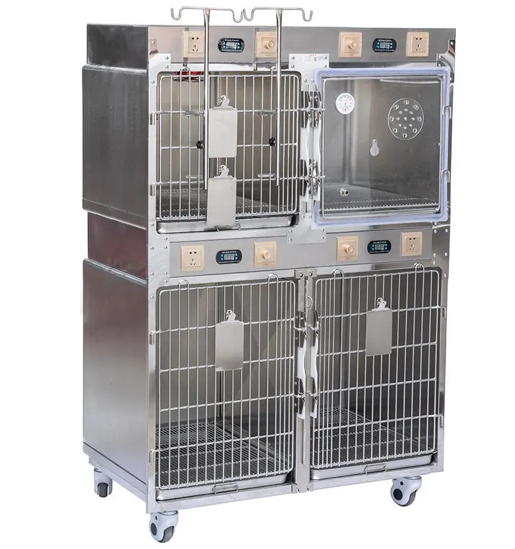 

Stainless Steel 304 Pet Clinic Cage with Access Homothermic Veterinary Dog Cat Cages