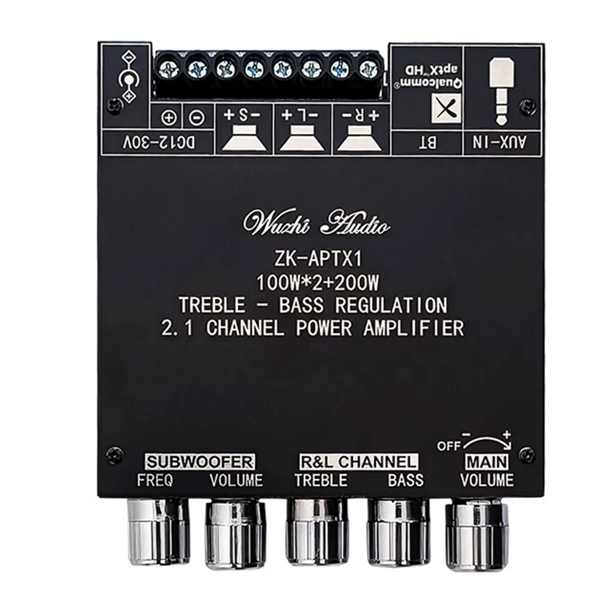 

T06C-ZK-APTX1 Bluetooth Digital Amplifier 2.1 Channel Qualcomm BT Amplifier Board 100W+100W+200W Bass Amp QCC3034+TPA3221 B