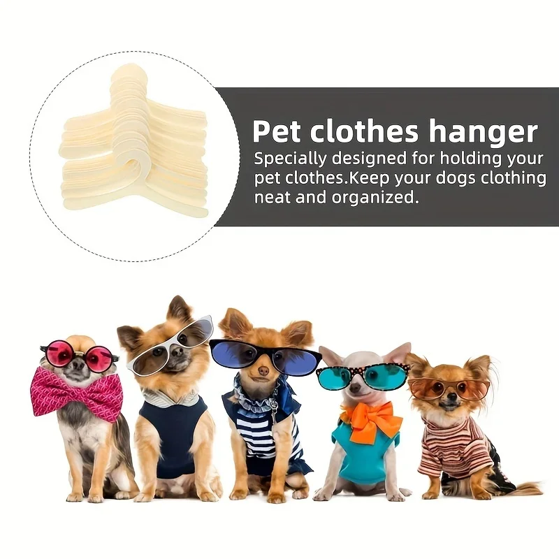 Pet Clothing Hangers Plastic Pet Hangers Suitable For Puppies And Kittens Clothing 19 X 9 X 0.2 Cm Hanging plastic clothes rack