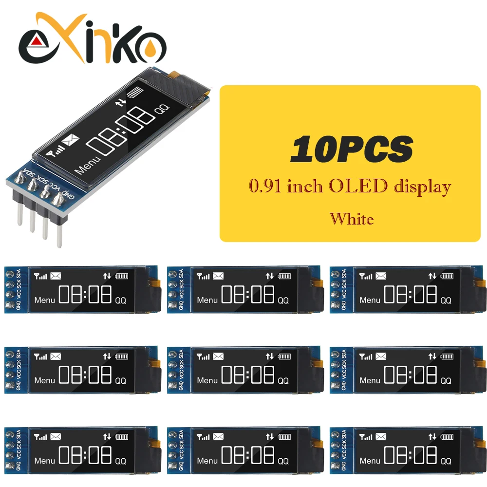 1-10pcs 0.91 inch OLED Display Module White/Blue OLED 128X32 LCD LED Display SSD1306 12832 0.91 IIC I2C Communicate for Arduino image 3