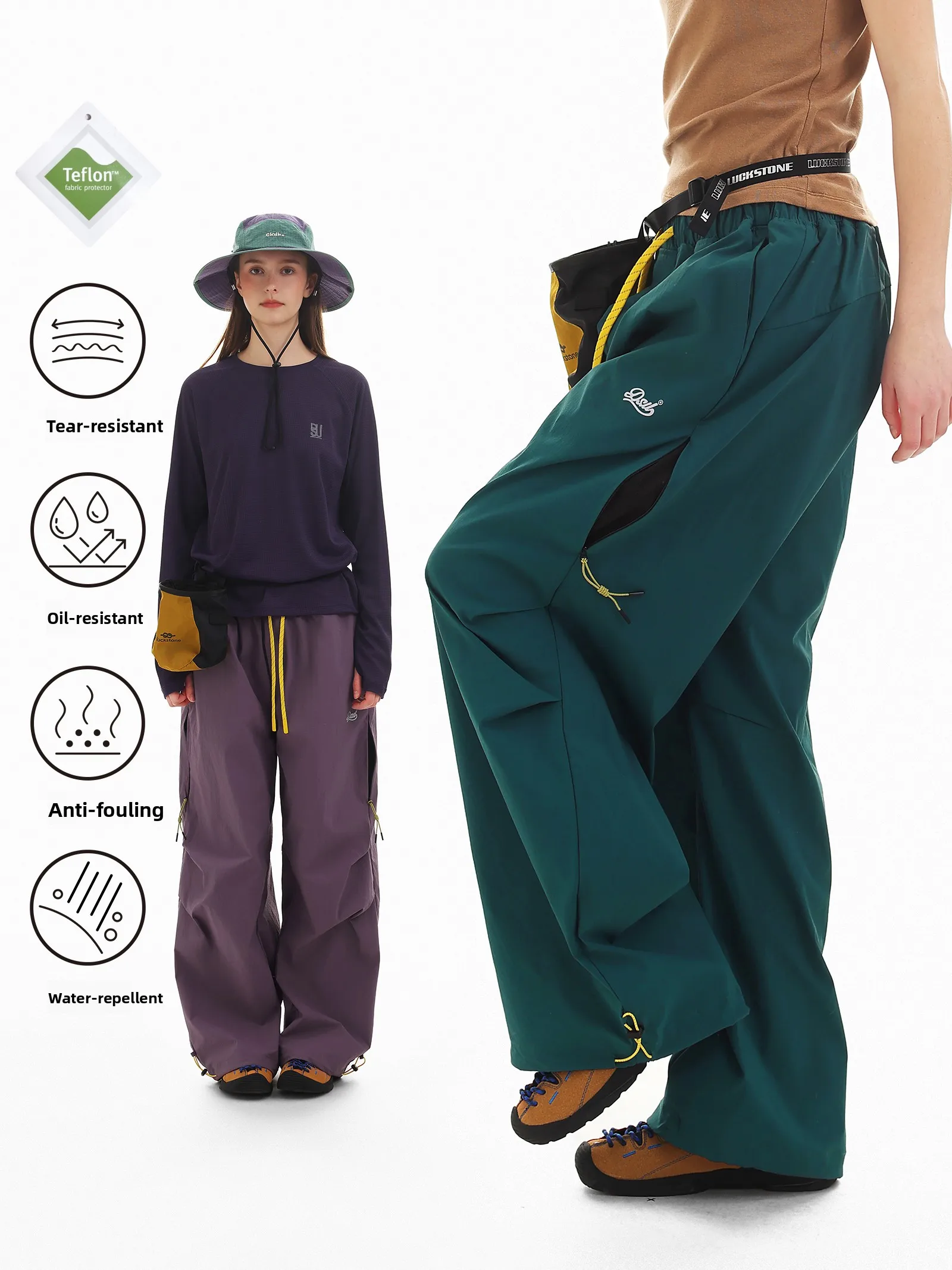 DSU Women's Loose Outdoor Urban Camouflage Cargo Pants Waterproof Hiking Trousers Casual Pants Three-Proof Ladies Workwear