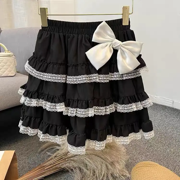 

Japanese Kawaii Sweet Cake Skirt Girls Caual Elegant Lolita Lace Y2k Mini Skirt Hihg Waist Aeshetic Sweet Skirt Woman