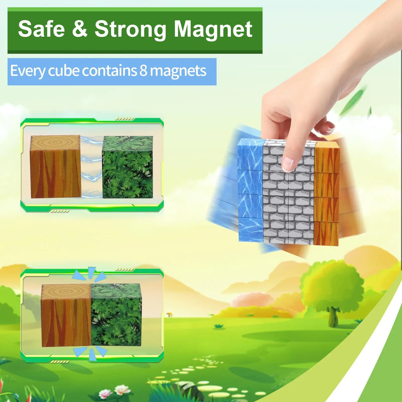 My World Magnetic Building Blocks Assembly Cube Building Magnetic Toys Mini Models Versatile Magnetic Blocks