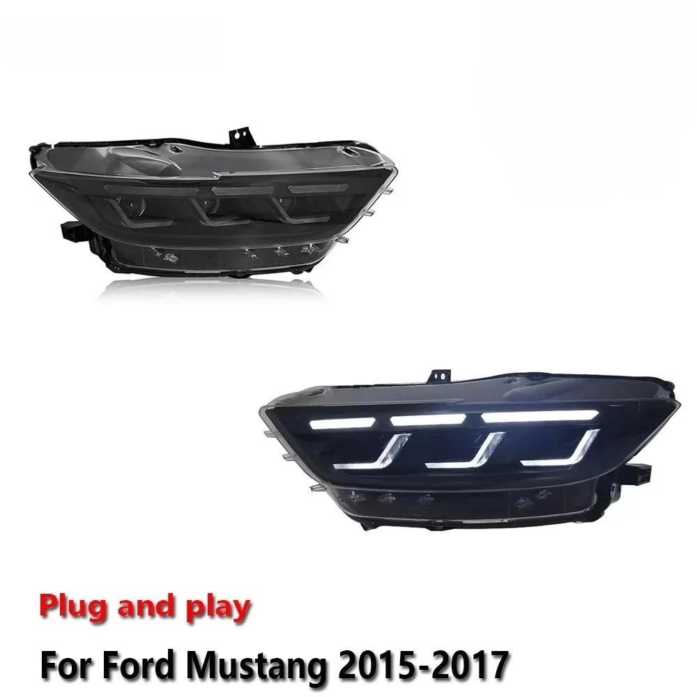 

Car LED Headlight Assemblies For Ford Mustang 2015-2017 Fog DRL Brake Turn Signal Lamp Plug and Play Auto lighting