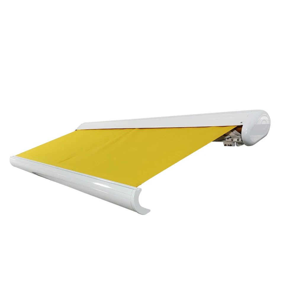 Motorized Full Cassette Aluminum Retractable Frame Awning Outdoor for Balcony and Home Customized Sun Shade White Powder Coated