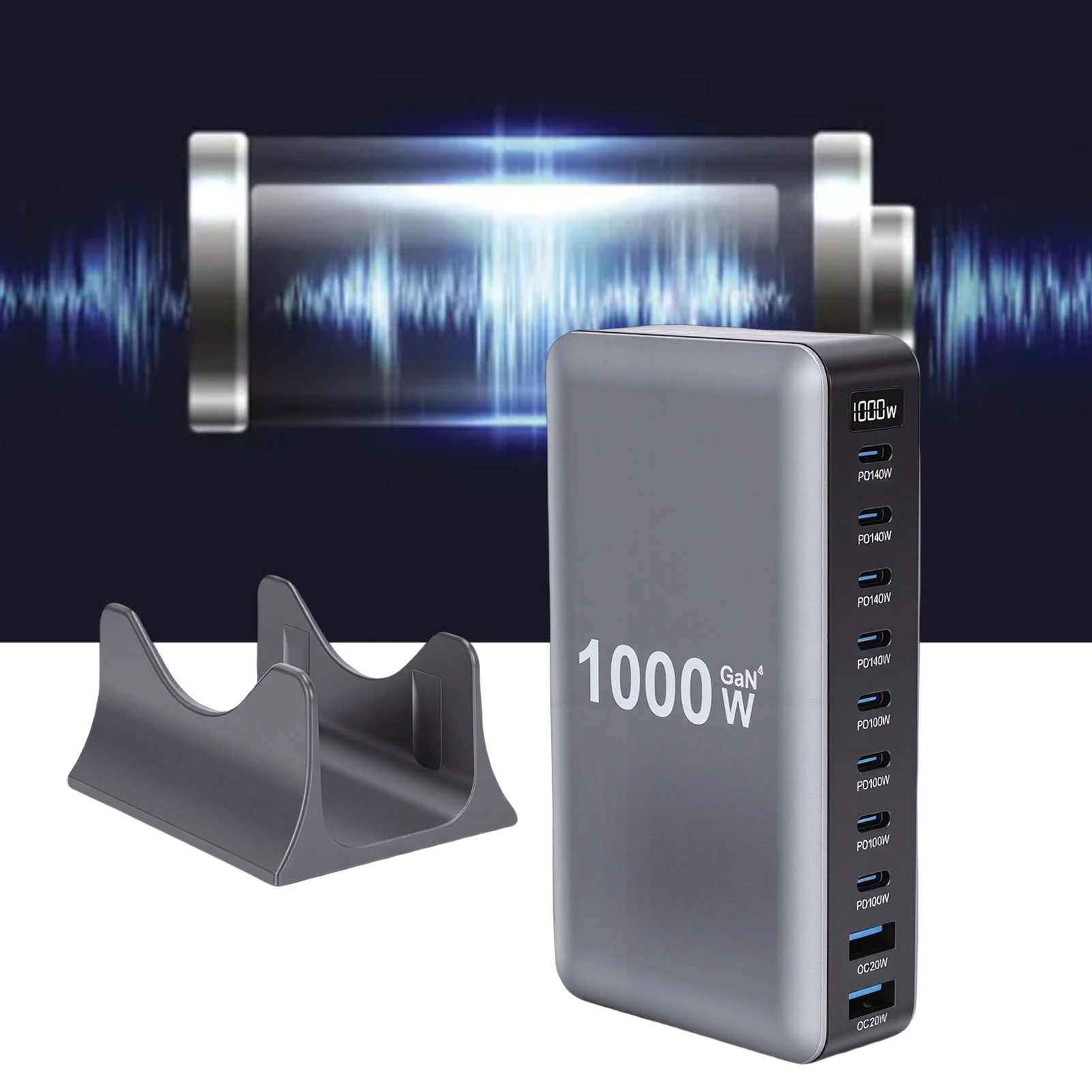 

Зарядная станция USB-C 1000 Вт GaN III Pro с 10 портами, 140 Вт PD PPS, быстрая зарядка для ноутбуков, планшетов, смартфонов