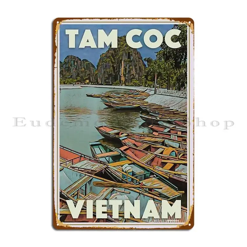 Póster de placa de Metal de Vietnam Tam Coc, diseño de pintura, decoración de pared, cartel de estaño para Club