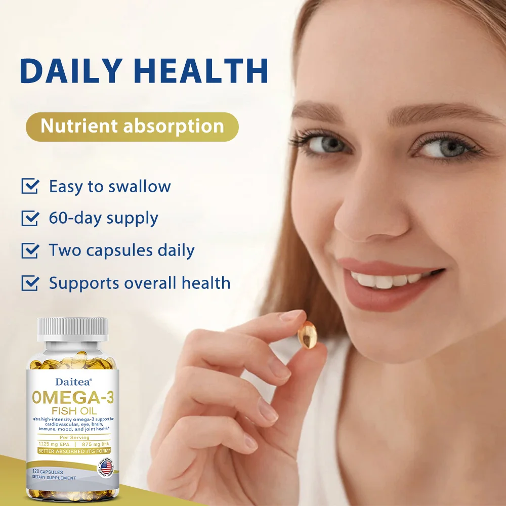 زيت السمك أوميغا 3 مع EPA DHA - يدعم الدماغ والكبد والقلب والمفاصل والمناعة وتحسين النوم والمزاج، 120 كبسولة #6