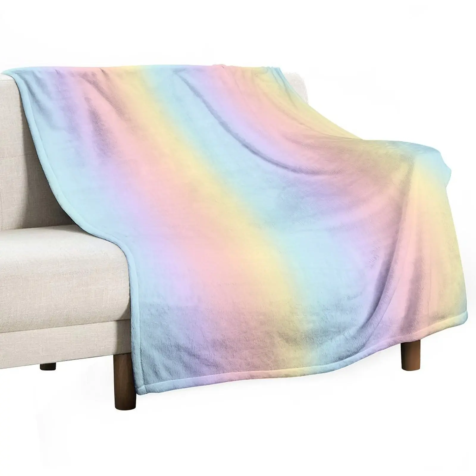 

Pastel Rainbow Gradient Aesthetic Throw Blanket Bed Luxury Designer Extra Large Throw Blankets For Bed Blankets