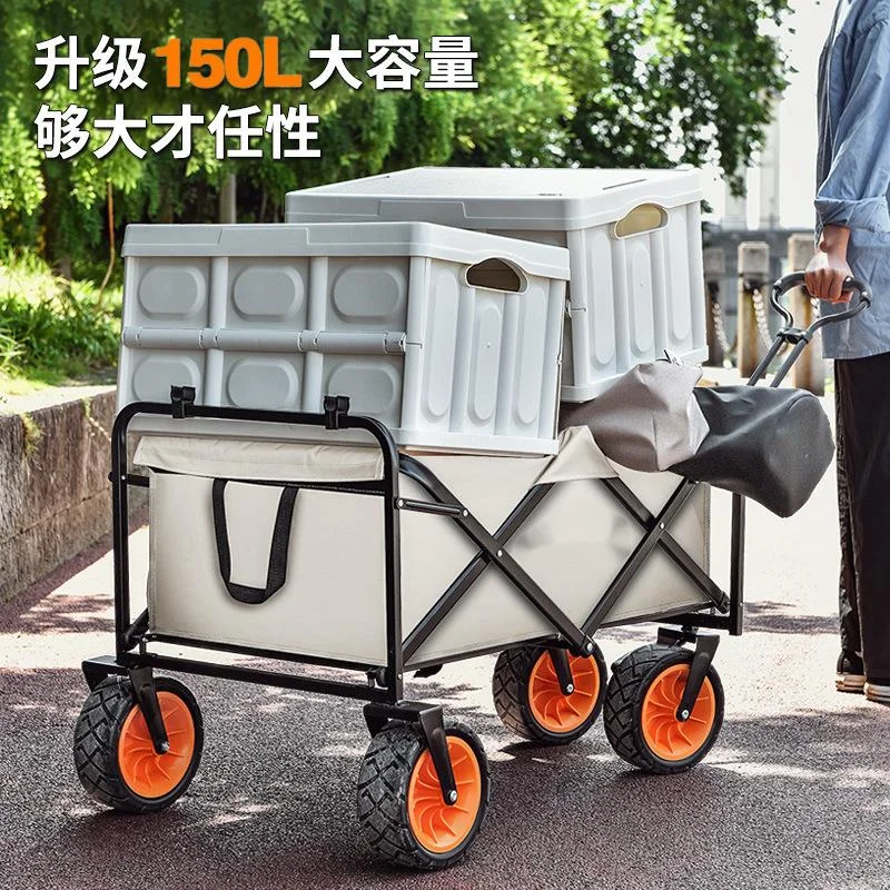 Folding Cart Portable Foldable Large Capacity Multifunction Cart Outdoor Camping Table Light Wagon BBQ Trolley