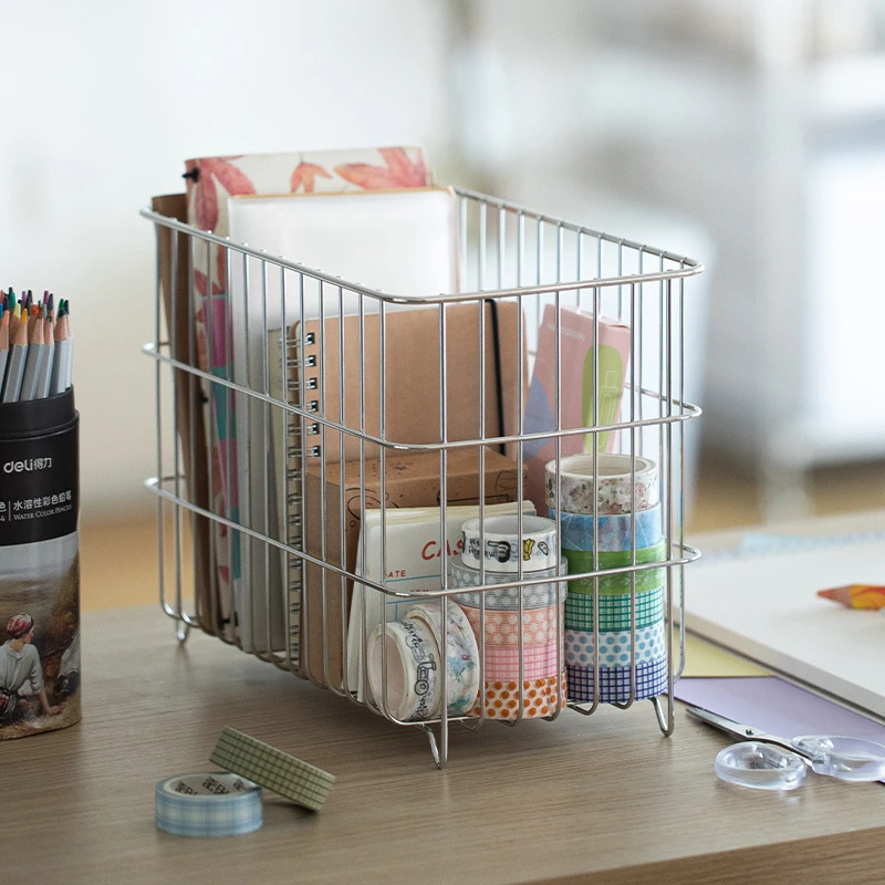 304 Stainless Steel Storage Basket Snack and Fruit Storage Basket Kitchen Desktop Miscellaneous