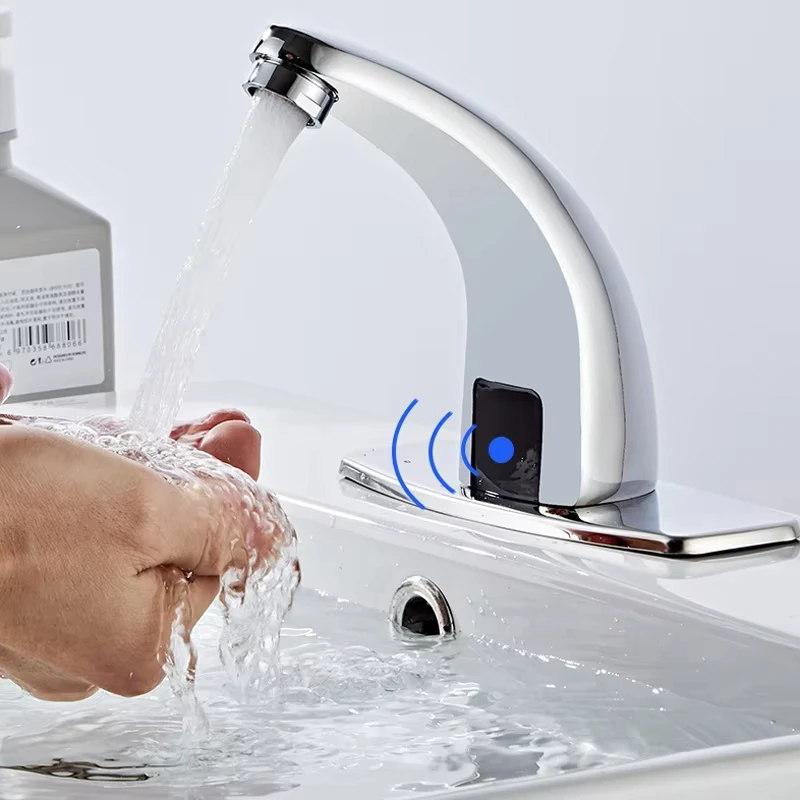 Automatic Sensor Faucet, Countertop Water-Saving Bathroom Sink and Toilet Faucet, Contactless Faucet