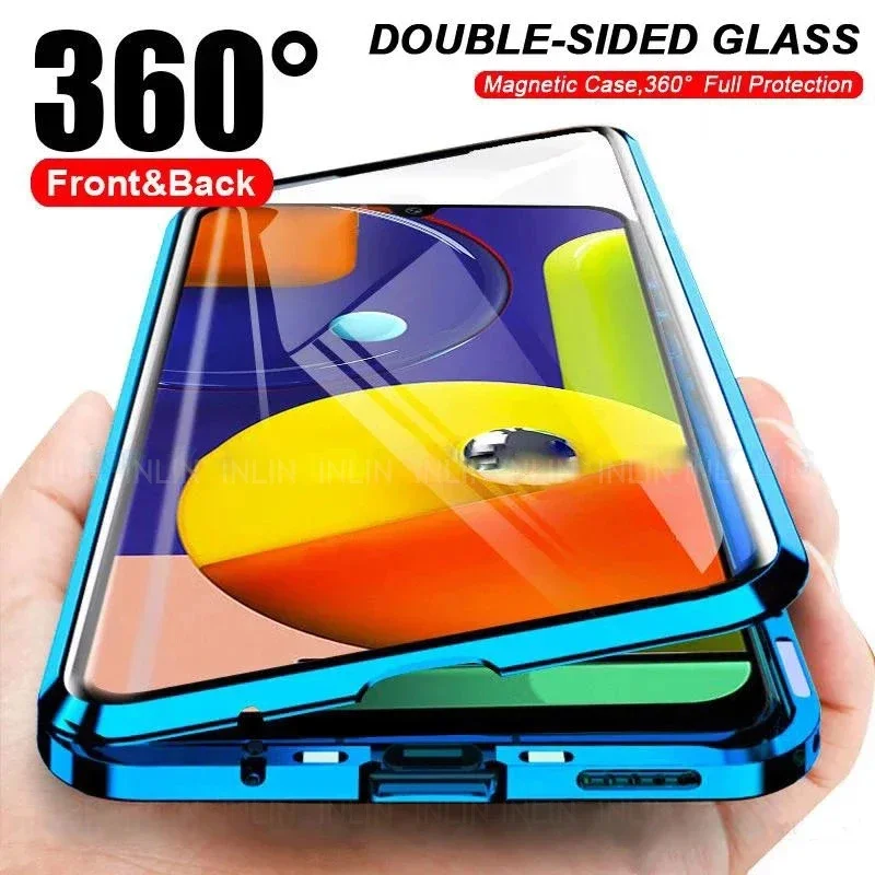 Double-sided Glass Metal Magnetic Case For XIAOMI MI Poco M4 Pro 5G M5S X5 Pro 5G 360 Full Protection Back Cover Phone Case