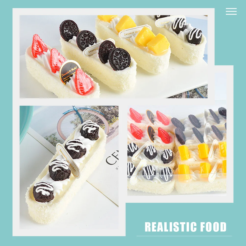 2 Pcs Cake Photo Props Fake Dessert Ornament Display Cakes Food Artificial Pvc Simulated False