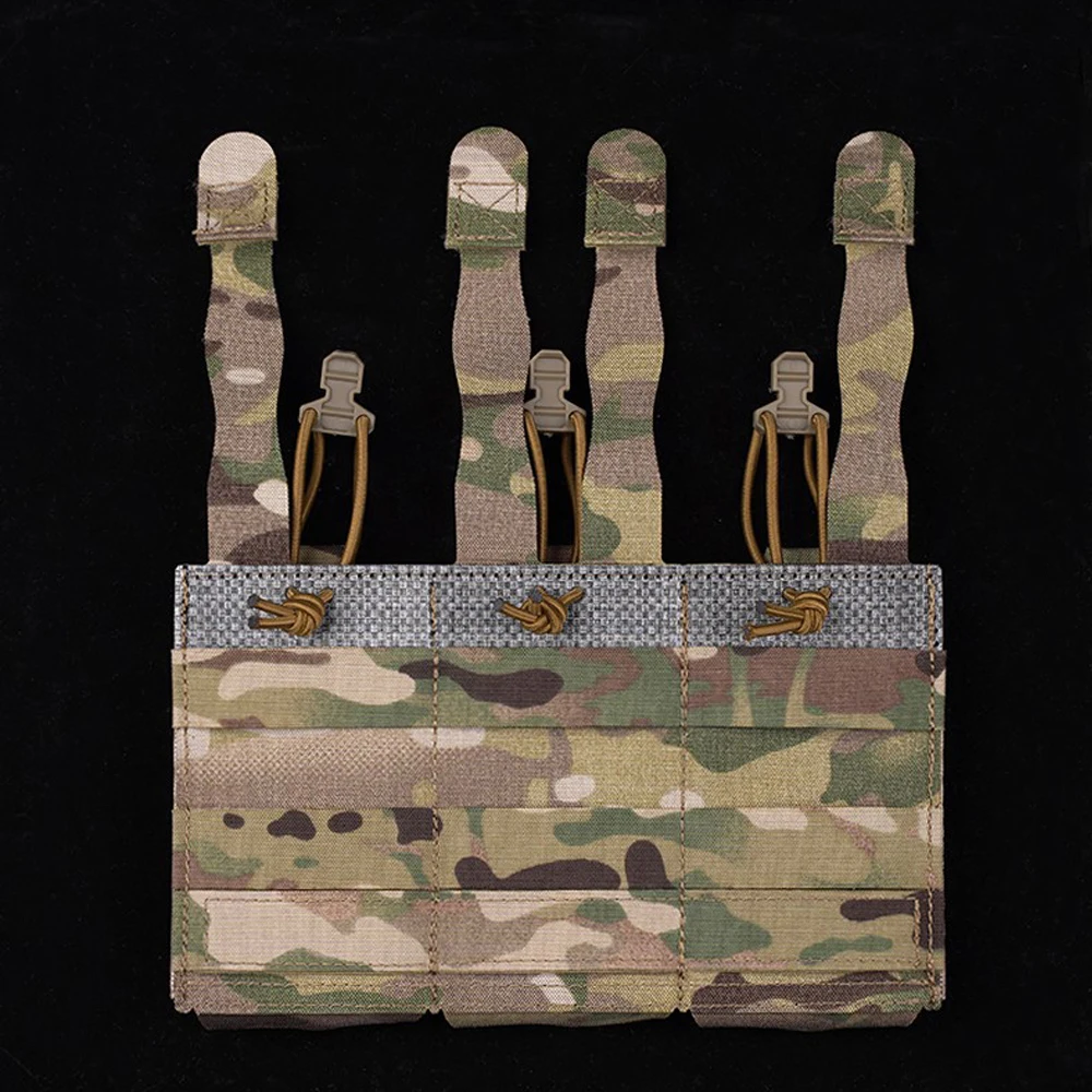 Tactical 5.56/7.62 Magazine Pouch Elastic Triple MOLLE Hunting Vest Plate Carrier Front Flap AR M4 Mag Bag Shooting Airsoft Gear - view 3