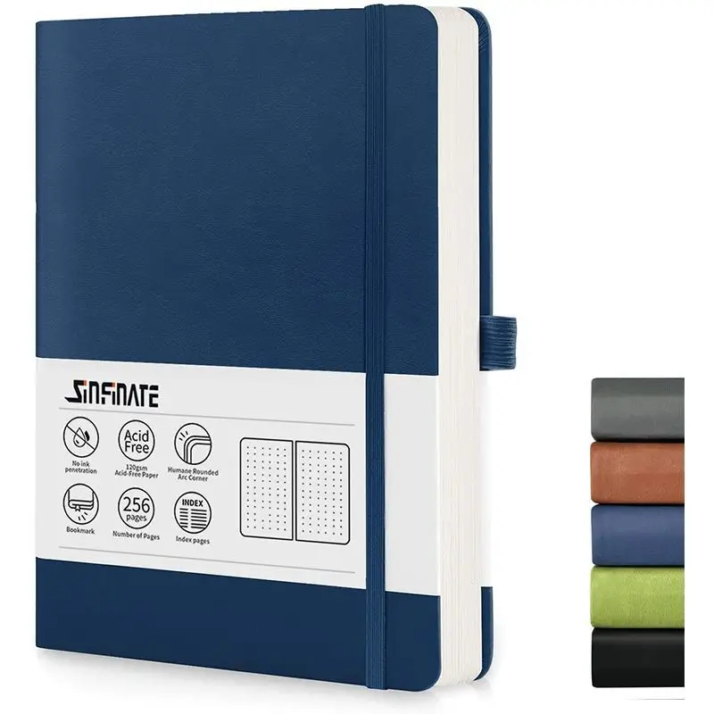 Cuaderno A5 Gestippeld notitieboek Bullet Hardcover Dagboek 120gsm Journal Creatieve Trend Draagbaar Effen Kleur 4 Kleuren Dot Grid Notitieboekjes