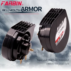 FARBIN Auto Horn 12V Wasserdichte Schnecke Hörner Laut Dual Tone Air Elektrische Horn Mit Relais Harness Kit Alarm Signal auto Zubehör