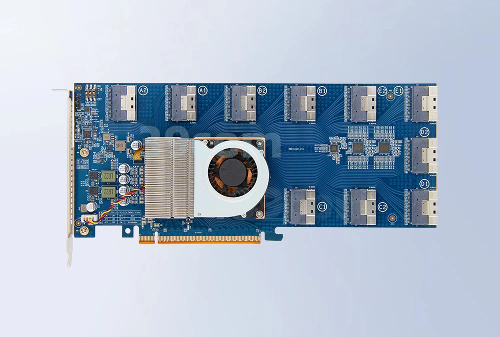 PCIE4.0 split-free drive-free 6-10 8654 interfaces, plx88096 expansion card